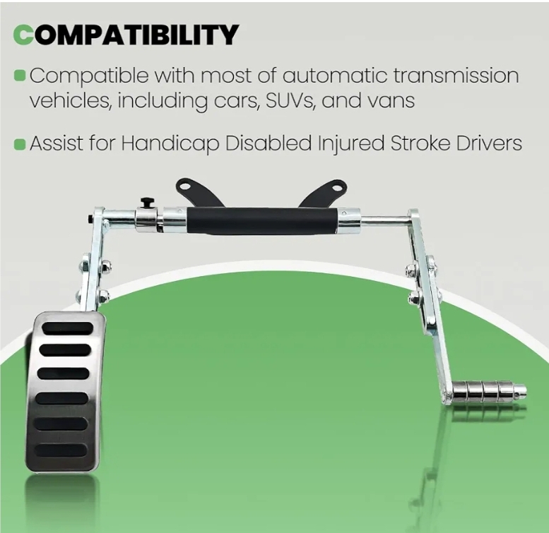Universal Left Foot Accelerator Pedal, Assist for Handicap Disabled Injured Stroke Drivers, Removable and Adjustable Design Compatible with Most Automatic Vehicle Models - Image 6
