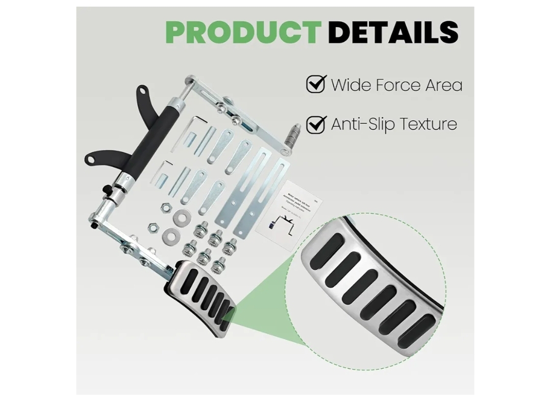 Universal Left Foot Accelerator Pedal, Assist for Handicap Disabled Injured Stroke Drivers, Removable and Adjustable Design Compatible with Most Automatic Vehicle Models - Image 9