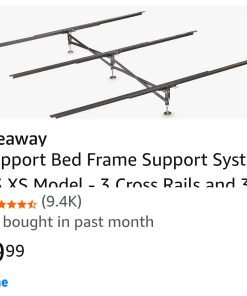 Alternative view of Glideaway X-Support Bed Frame Support System, GS-3 XS Model - 3 Cross Rails and 3 Legs - Strong Center Support Base for Full, Queen and King Mattress, Box Springs, and Bed Foundations