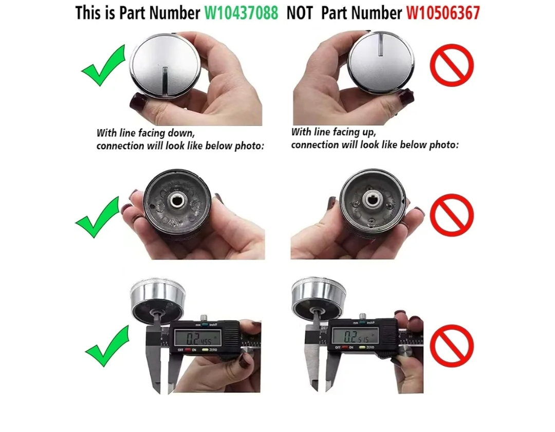 4 Pack WPW10437088 W10437088 Control Knob Range Surface Burner Control Knob Compatible with Whirlpool Ranges - Image 6