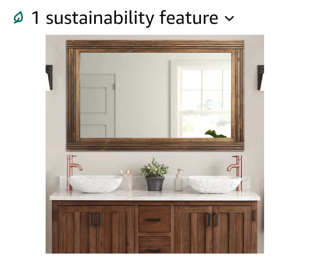 40x26 Hand-Made Wooden Spliced Wall Mirror for Bathroom, Rustic Farmhouse Vanity Mirror, Décor Wall Art, Solid Wood Frame, Vertical or Horizontal Hanging