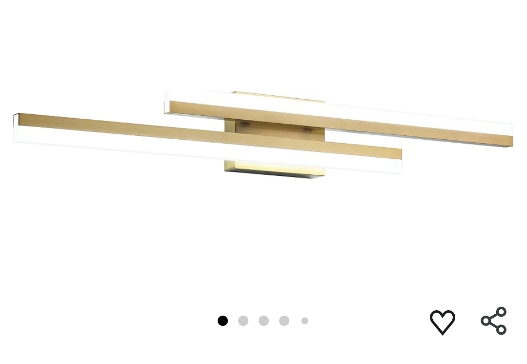 32 Inch LED Vanity Light Brushed Gold Bathroom Light Fixtures Over Mirror Modern Bath Wall Lighting Bar Dimmable