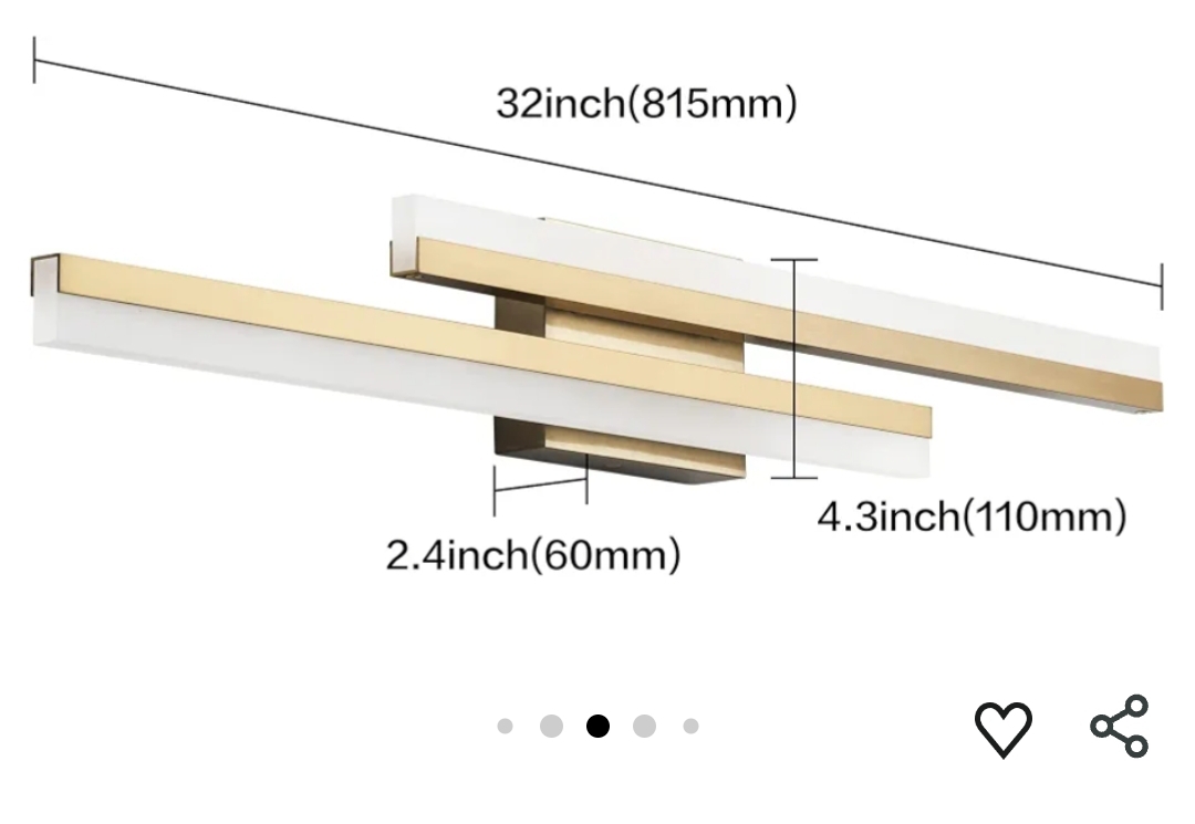 32 Inch LED Vanity Light Brushed Gold Bathroom Light Fixtures Over Mirror Modern Bath Wall Lighting Bar Dimmable - Image 5