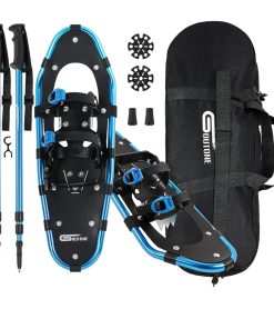Light Weight Snowshoes with Poles Aluminum Terrain Snow Shoes with Adjustable Trekking Poles and Carrying Tote Bag