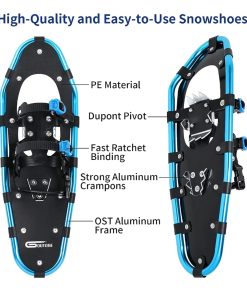 Alternative view of Light Weight Snowshoes with Poles Aluminum Terrain Snow Shoes with Adjustable Trekking Poles and Carrying Tote Bag