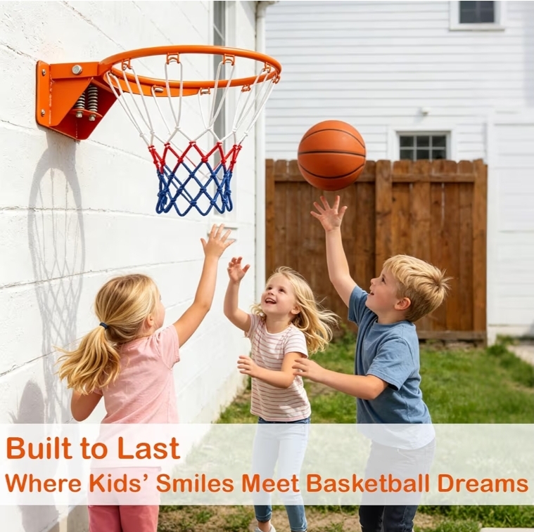 Rakon Basketball Double Spring Solid Rim And Net Wall Mounted - Image 14