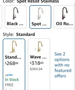 Alternative view of Moen Sleek Spot Resist Stainless One-Handle, Single-Hole Pulldown Kitchen Faucet with PowerBoost Technology for Faster Water Flow, Modern Kitchen Sink Faucet with Pulldown Sprayer, 7864SRS