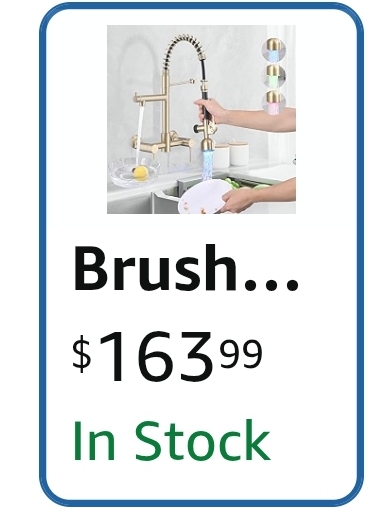 Wall Mount Kitchen Faucet with Pull Down Sprayer, 8 Inch Center Kitchen Sink Faucet, Heavy-Duty Commercial Wall Mount Faucets, 2 Handle Faucet for Kitchen Sink, Brushed Golden - Image 12