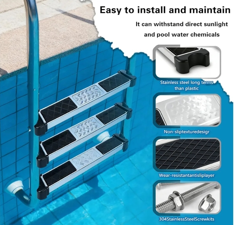 3 Pack 20 Inch Stainless Steel Pool Ladder Steps Replacement Fits for 1.5 Inch Pool Ladder - Image 5