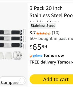 Alternative view of 3 Pack 20 Inch Stainless Steel Pool Ladder Steps Replacement Fits for 1.5 Inch Pool Ladder