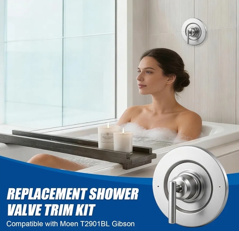 Replacement Shower Valve Trim Kit, Compatible with Moen T2901BL Gibson (Brushed Nickel) - Image 8