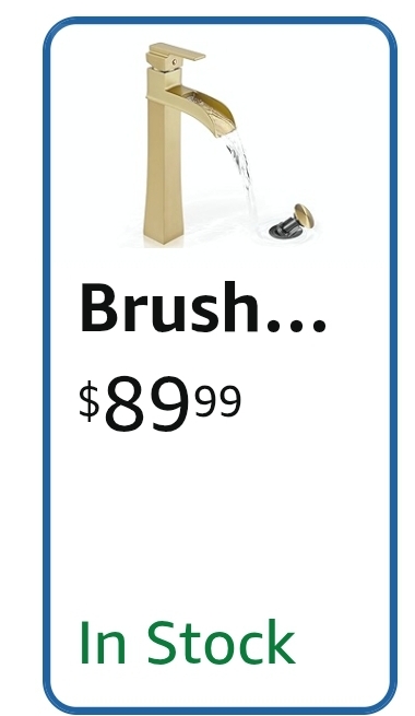 Brass Vessel Sink Faucets, Brushed Gold Tall Bathroom Faucet Single Handle, 1 Hole w Pop-Up Drain & Pre-Installed Hoses - Image 14
