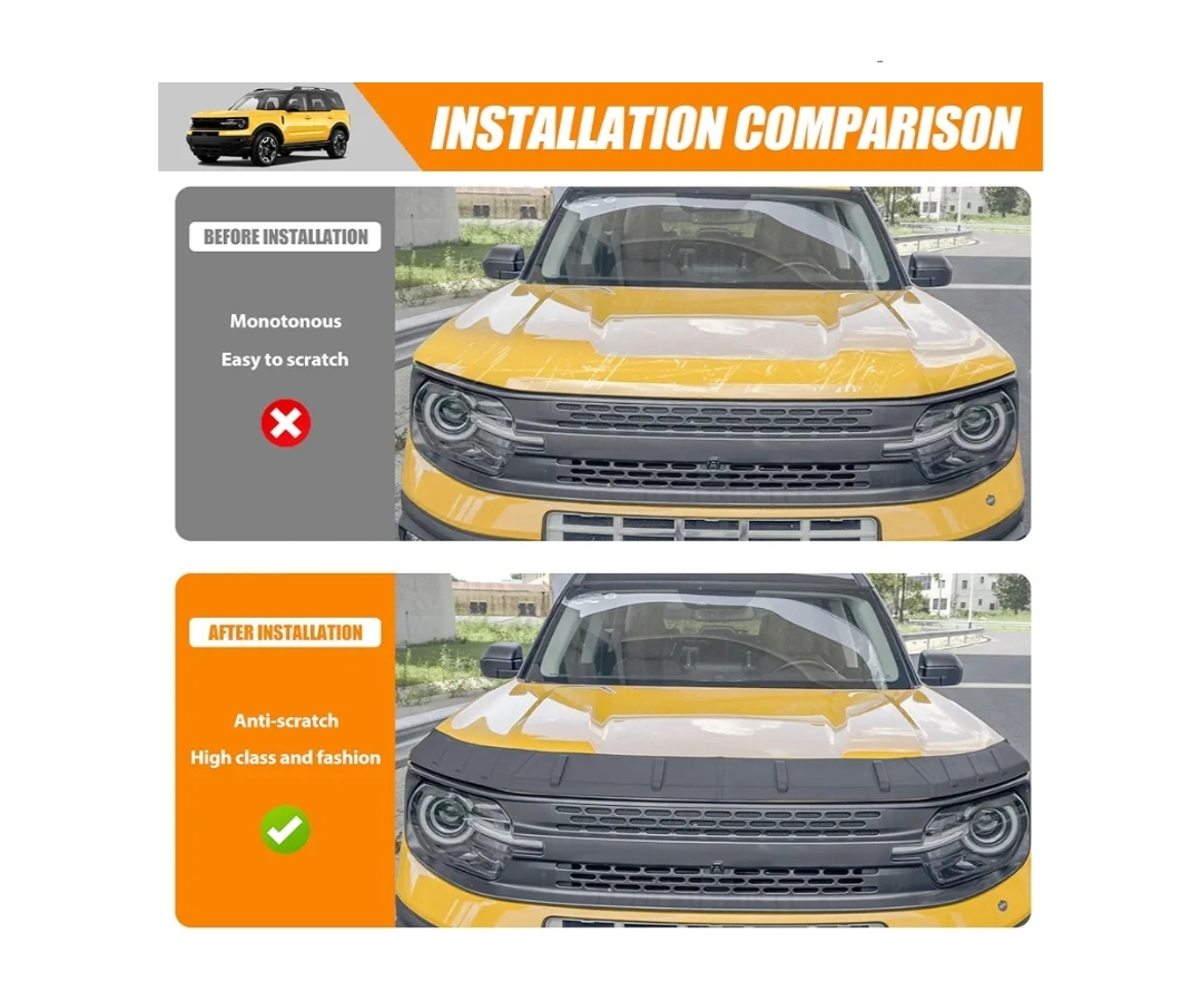 Hood Protector Compatible with 2021-2024 Bronco Sport Accessories Hood Guards Deflector Trim - Image 6
