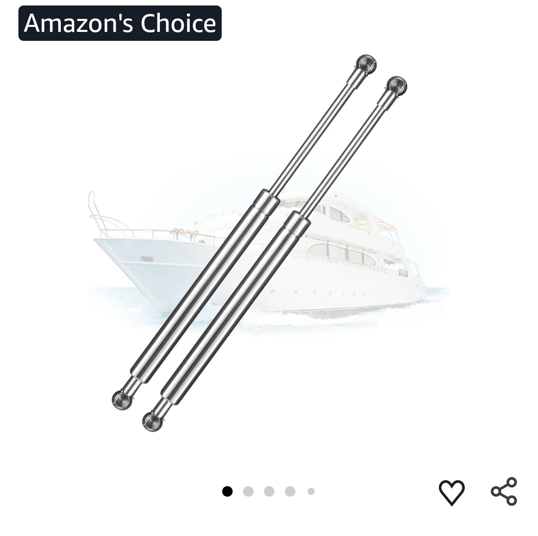 15 inch 20lb Stainless Steel Gas Struts Spring Prop, 2 Pcs C16-15064 Gas Shock 15" Lift Support Marine Gas Struts