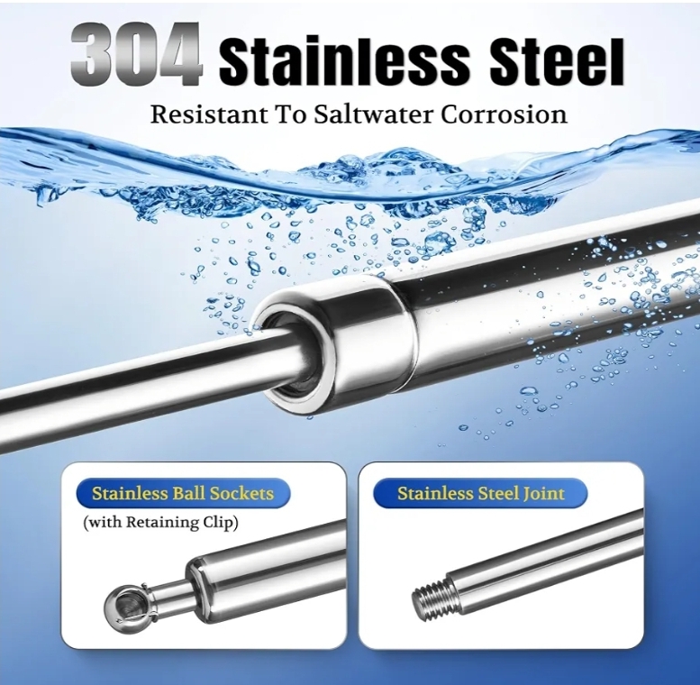 15 inch 20lb Stainless Steel Gas Struts Spring Prop, 2 Pcs C16-15064 Gas Shock 15" Lift Support Marine Gas Struts - Image 7