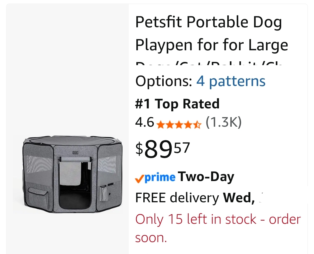 Portable Dog Playpen for Large Dogs Cats with Water Bottle Holder and Carrying 4 - Image 2