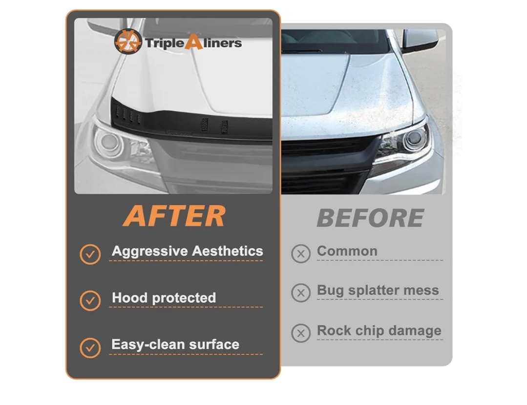 Hood Deflector Protector Compatible with 2015-2022 Chevy Colorado Accessories Low Profile Hood Protector TPE Bug Deflector Shield Replacement - Image 9