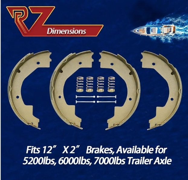 RV Murts 2 Pairs 12" x 2" Electric Trailer Brake Shoes Replacement Kits - Image 6