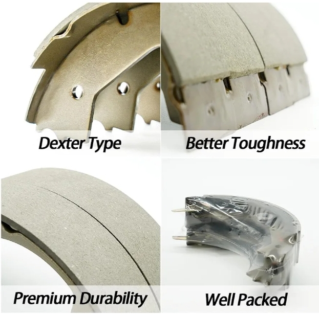 RV Murts 2 Pairs 12" x 2" Electric Trailer Brake Shoes Replacement Kits - Image 9