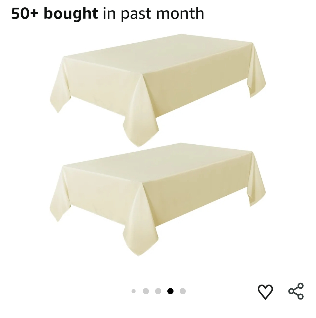 2 Pack Beige Tablecloth 60 x 102 Inch, Rectangle 6 Feet Table Cloth - Image 9