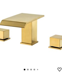 Roman Tub Faucet Brushed Gold Deck Mount Waterfall Bathtub Faucet 2 Handles High Flow Bath Tub Faucet Set