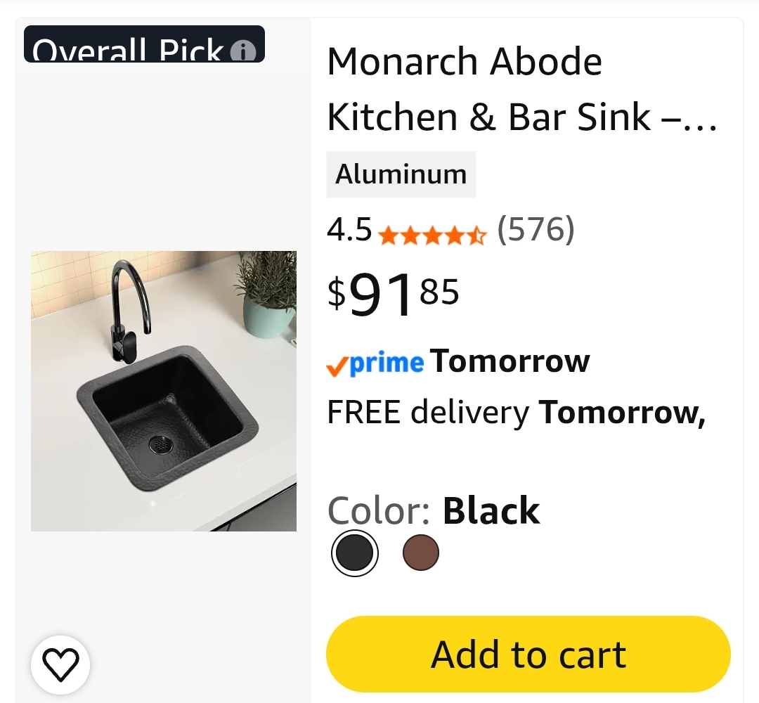 Monarch Abode 12-inch Hand Hammered Matte Black Aluminum Glasgow Dual Mount Drop in Bar Prep Sink, Drop in or Undermount Kitchen Sink, Single Dual Mount Bowl - Image 2