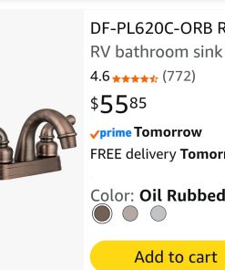 Alternative view of Brass RV Mobile Home Non-Metallic Centerset Lavatory Faucet, Brushed Bronze Finish