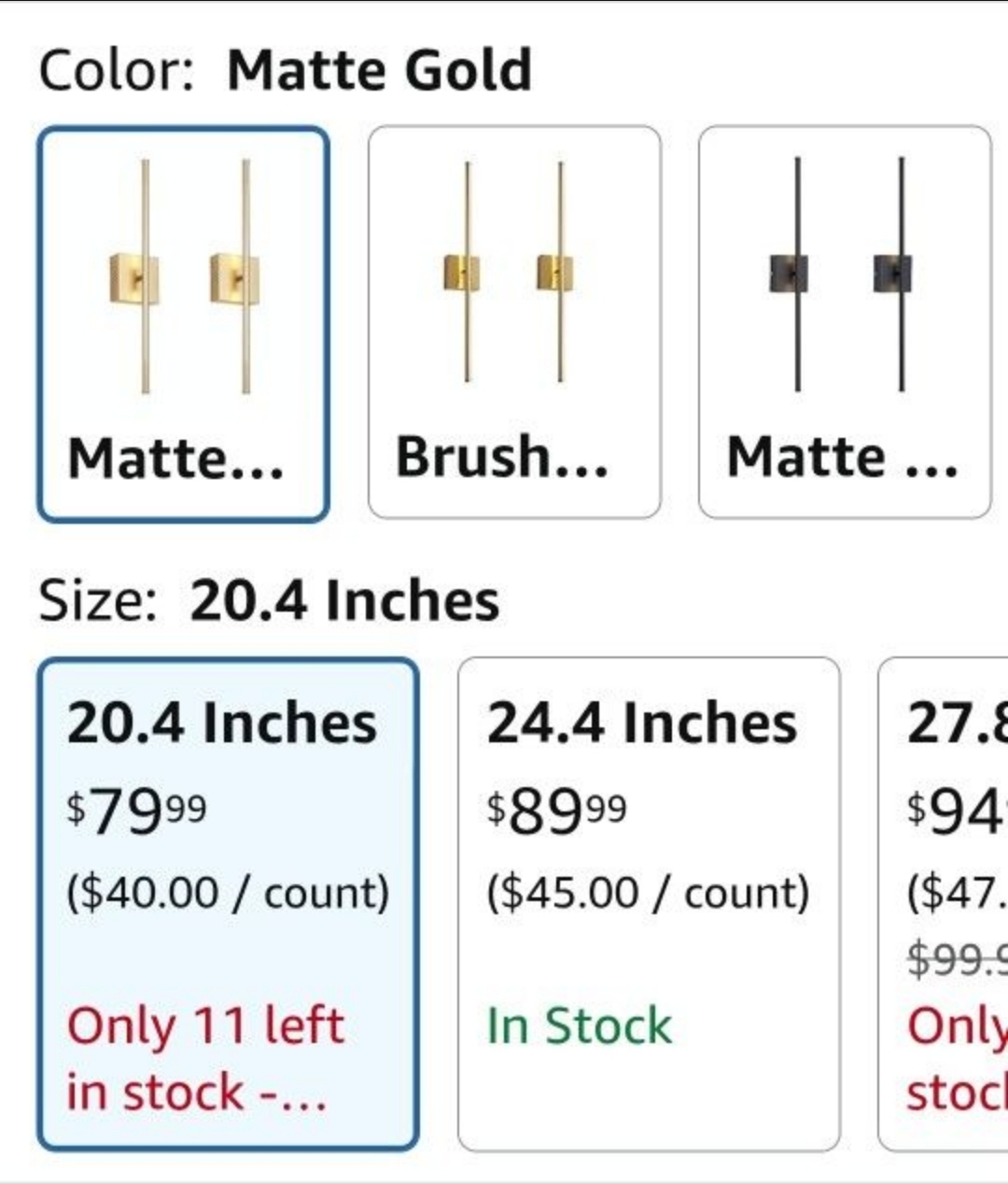 Set of Two, Dimmable Hardwired Wall Sconces, 350° Rotate, LED Matte Gold Wall Light Fixtures, 3000K Warm Light Wall Lamp, 20.4 Inch (2 Pack) - Image 2