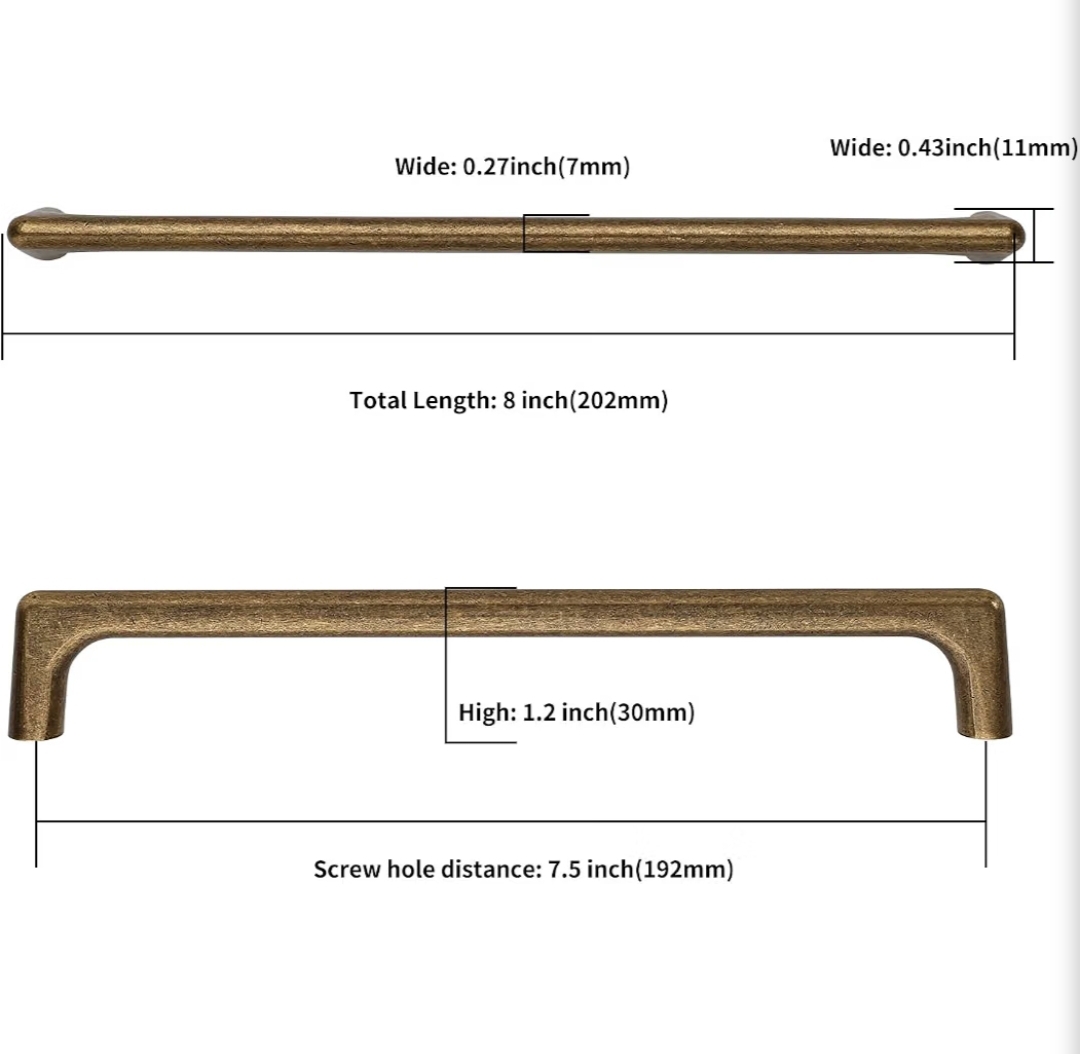 10 Pack 7.5 Inch (192mm) Antique Brass Cabinet Pulls - Image 9