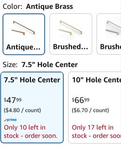 Alternative view of 10 Pack 7.5 Inch (192mm) Antique Brass Cabinet Pulls
