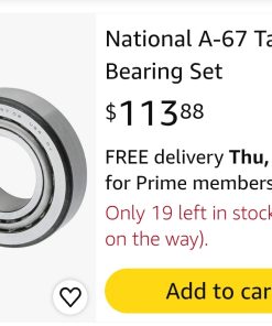 Alternative view of National A-67 Taper Bearing Set
