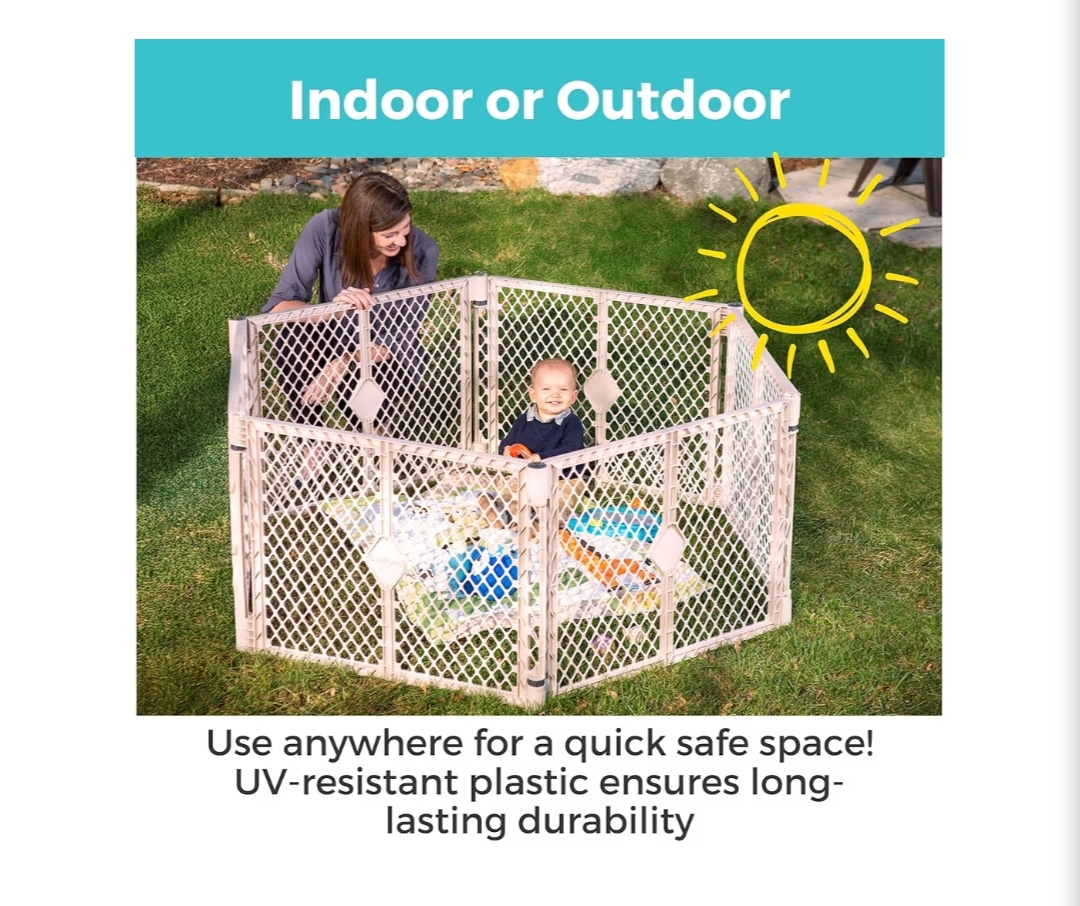 Toddleroo Superyard: 6-Panel, 18.5 SqFt Baby Playard; Sand Portable, Durable - Image 8