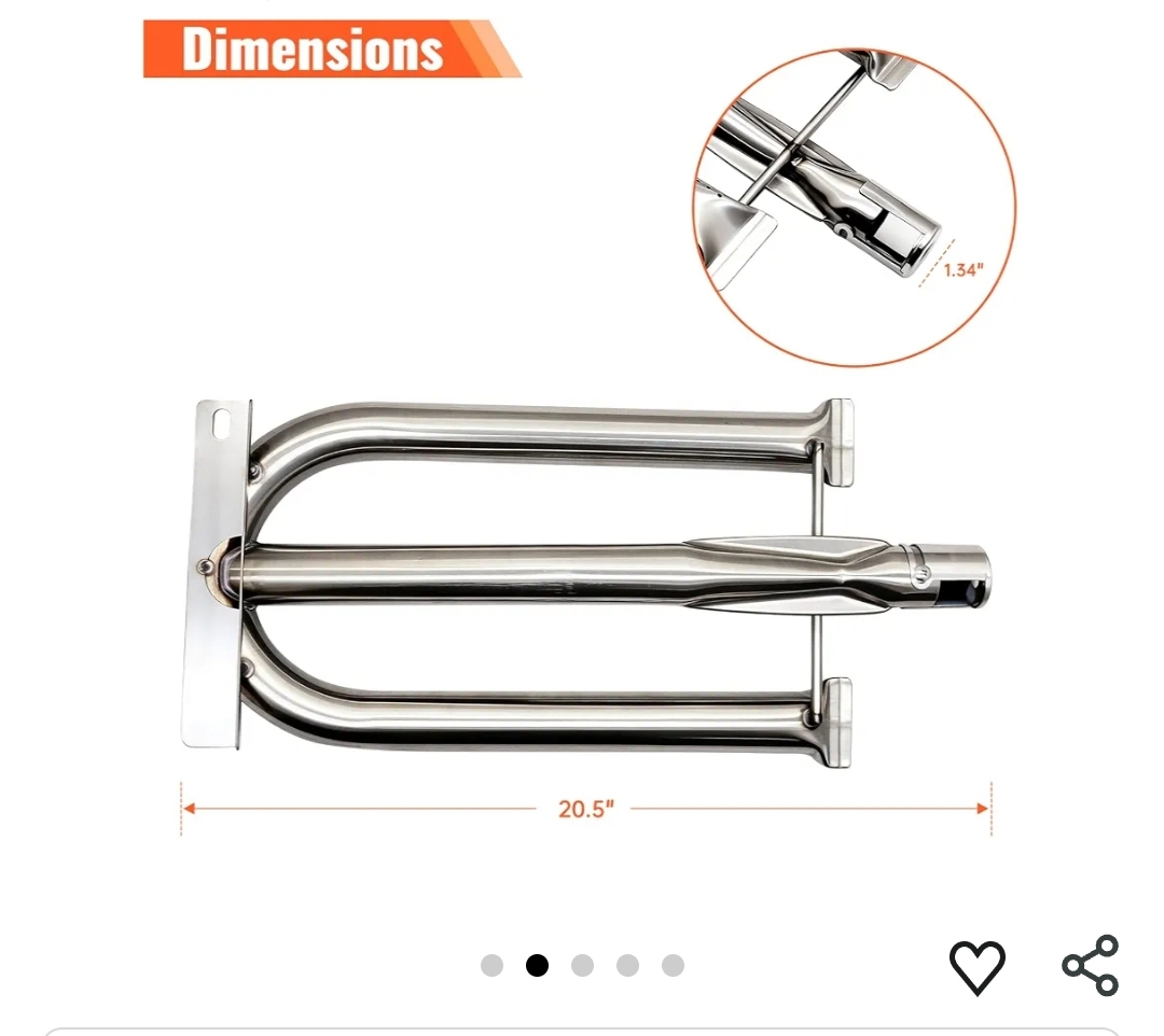 Stainless U Shaped Grill Burners for Delta Heat Grill Replacement Part, Fits DHBQ-B, DHBQ-C, DHBQ-D Models,16 Inch - Image 5