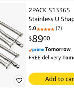 Alternative view of Stainless U Shaped Grill Burners for Delta Heat Grill Replacement Part, Fits DHBQ-B, DHBQ-C, DHBQ-D Models,16 Inch