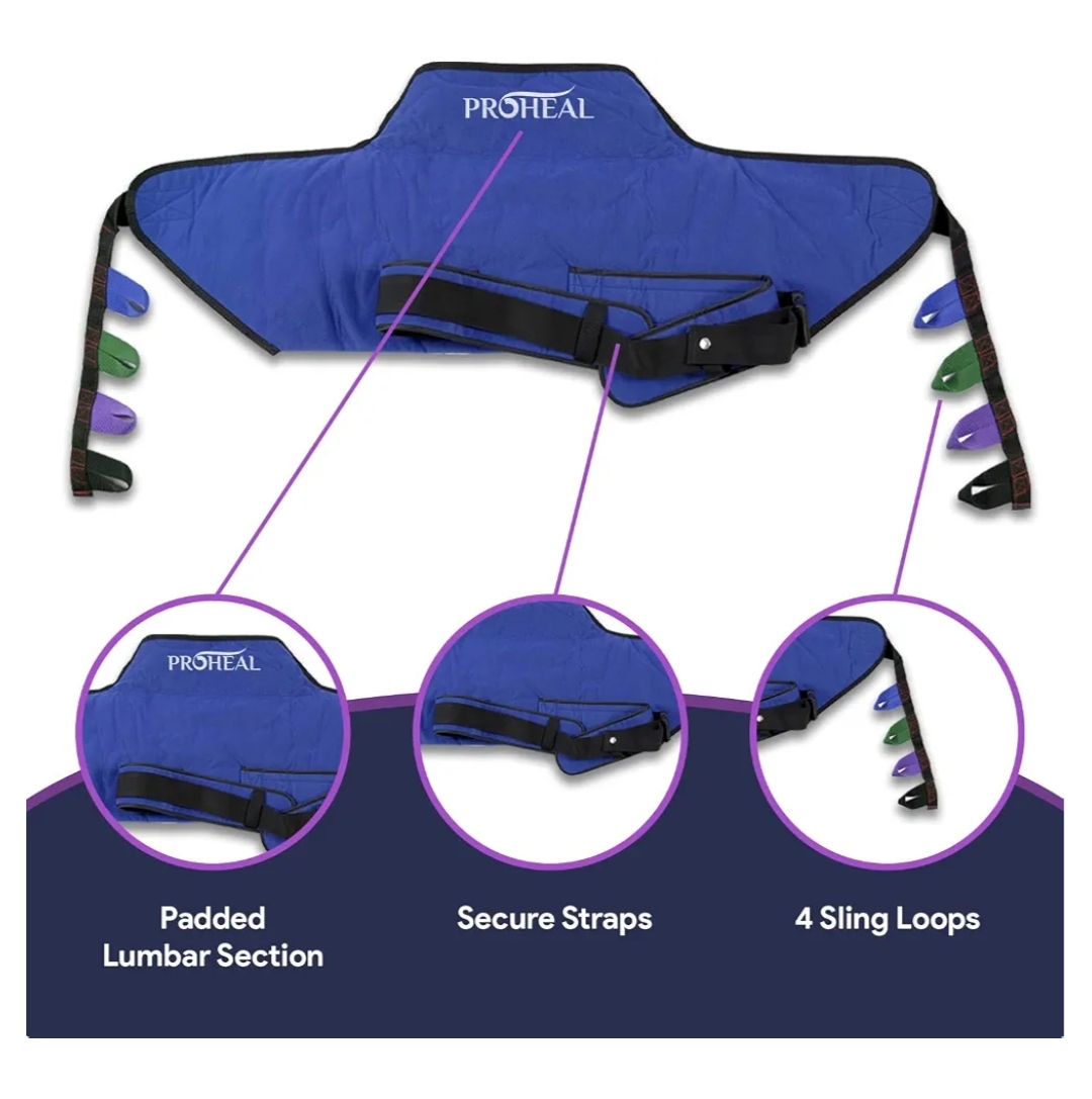 Universal Sit to Stand Lift Sling, XX Large, 63.5”L x 19”W - Polyester Slings for Patient Lifts - Image 7