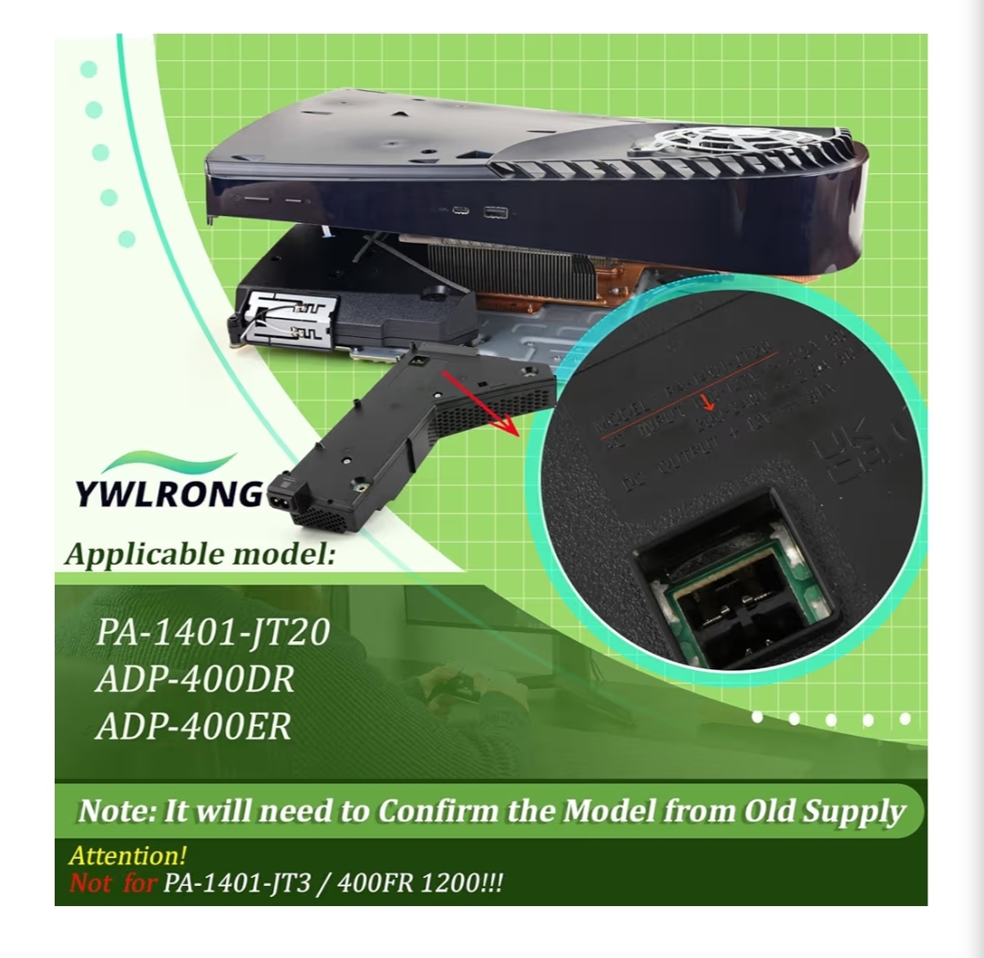 for PS5 Power Supply, Internal Power Source with AC Adapter Replacement Console Accessories Parts with Power Cable Repair Tools - Image 5