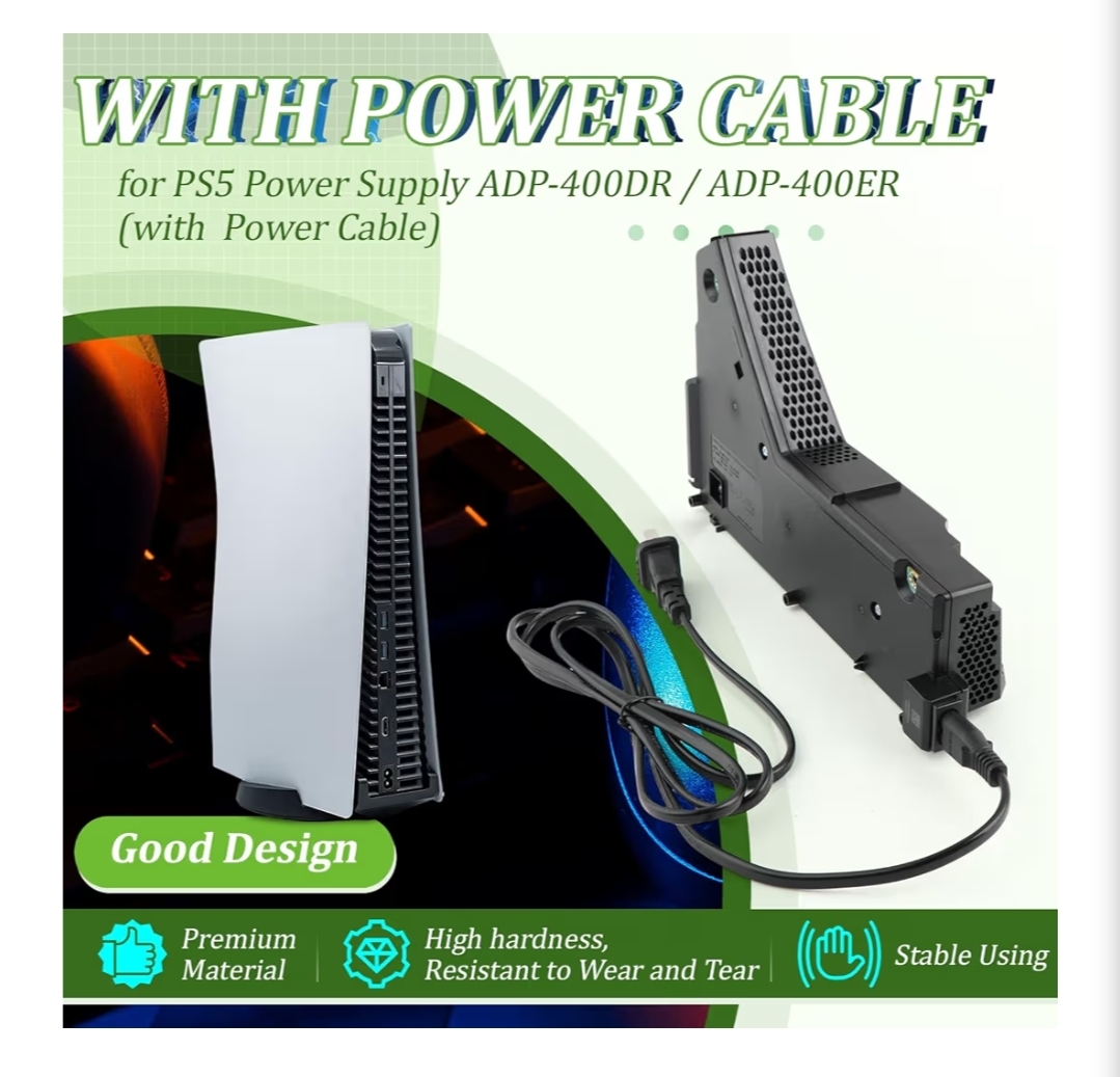 for PS5 Power Supply, Internal Power Source with AC Adapter Replacement Console Accessories Parts with Power Cable Repair Tools - Image 7