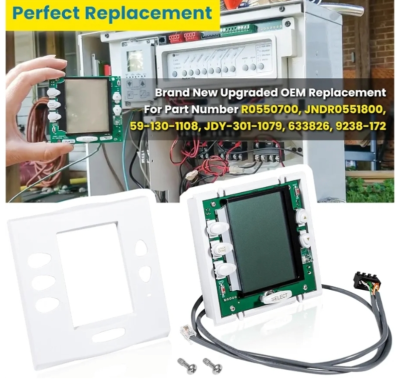 R0551800 Service Controller Replacement for Zodiac Jandy Aqualink RS One Touch System Pool and Spa Control Panel PCB with Buttons, LCD, LED, 3.6FT Cable, Connector - Image 7