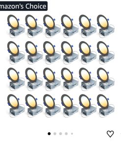 24 Pack 4 Inch LED Recessed Ceiling Light, Dimmable, 2700K-5000K 5CCT, 750LM 9W 120V, High Brightness Dimmable Canless Wafer Downlight - ETL&FCC&IC