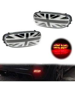 Euro Union Jack Rear Fog Running Lights for Mini Cooper R56 R57 R58 R59 S JCW 06-13 R56 Hatchback 07-15 R57 Convertible Upgrade Rear Fog Lamp