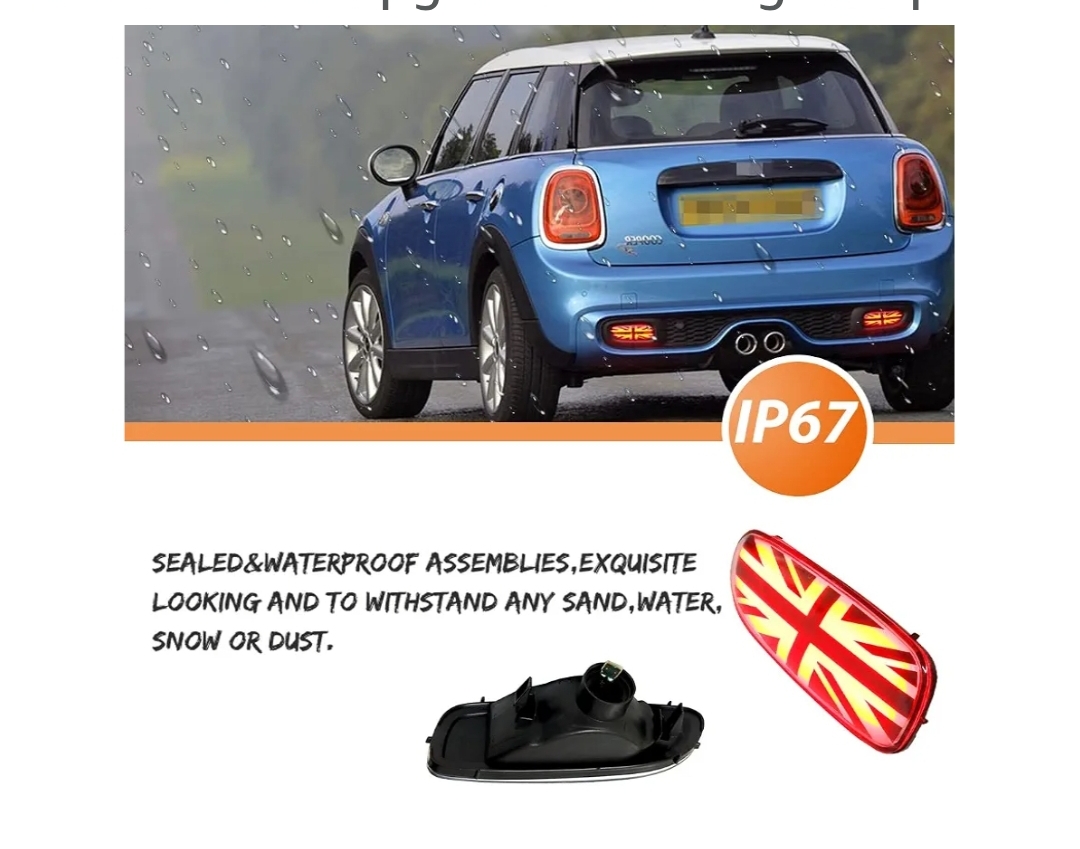 Euro Union Jack Rear Fog Running Lights for Mini Cooper R56 R57 R58 R59 S JCW 06-13 R56 Hatchback 07-15 R57 Convertible Upgrade Rear Fog Lamp - Image 8