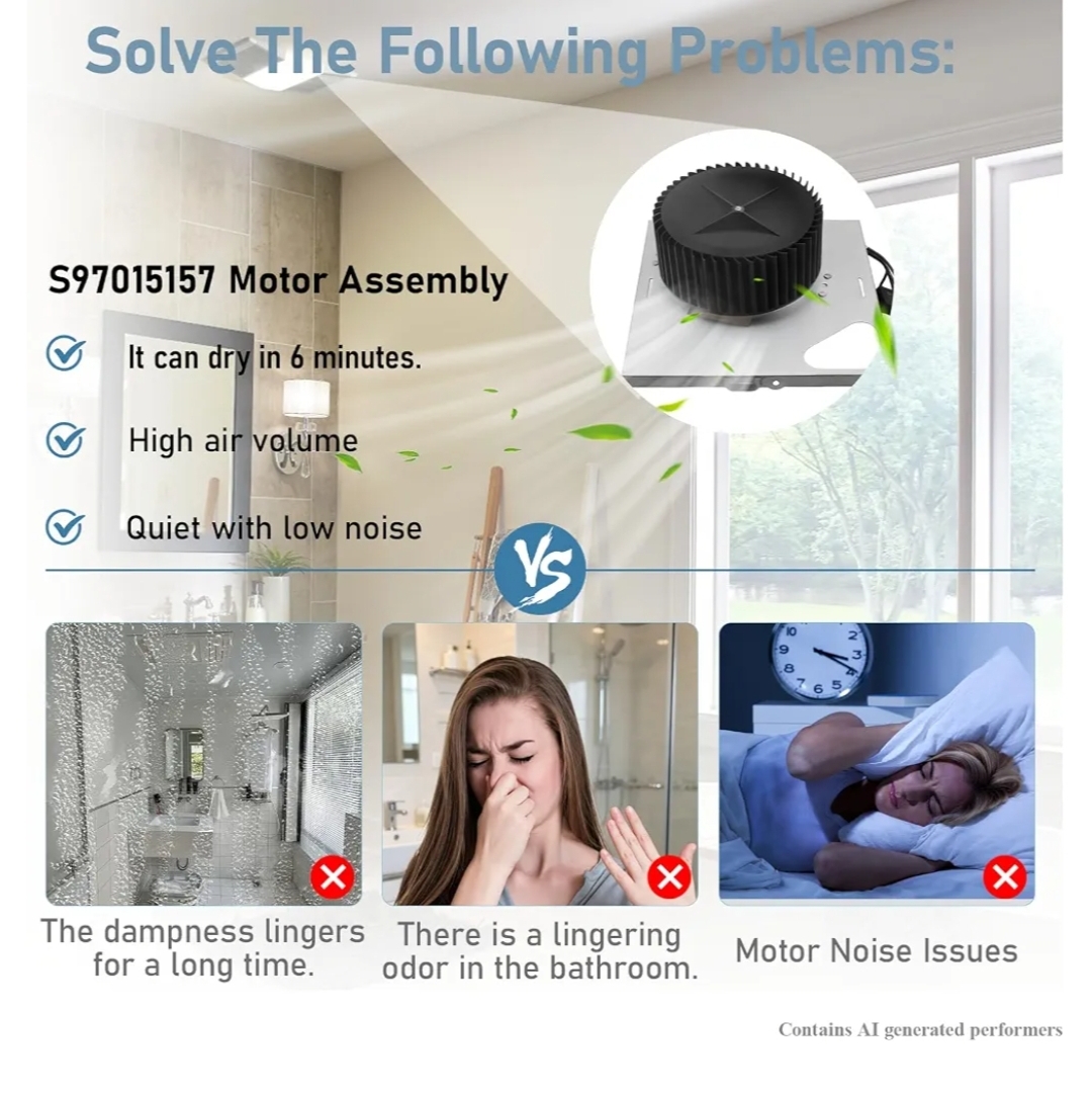S97015157 Motor Assembly Compatible with Broan NuTone Bathroom Exhaust Fan - Image 8
