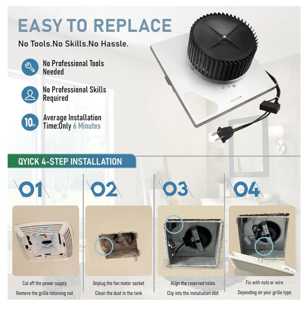 S97015157 Motor Assembly Compatible with Broan NuTone Bathroom Exhaust Fan - Image 9