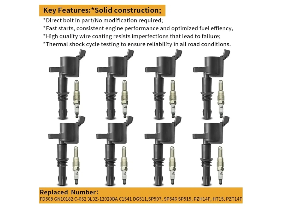 Set of 8 FD508 Ignition Coil Pack and SP515 Platinum Spark Plug - Image 4