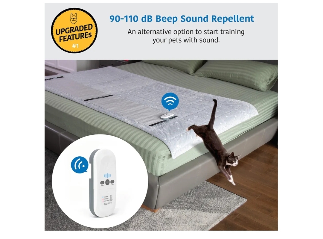 2-Pack Pet Training Mat with Tester, Pet Shock Pad, Dogs & Cats Electronic Repellent mat for Indoor, 3 Training Modes, 5 Levels, Pet Safe Mode (White controler 30" X 16") - Image 6