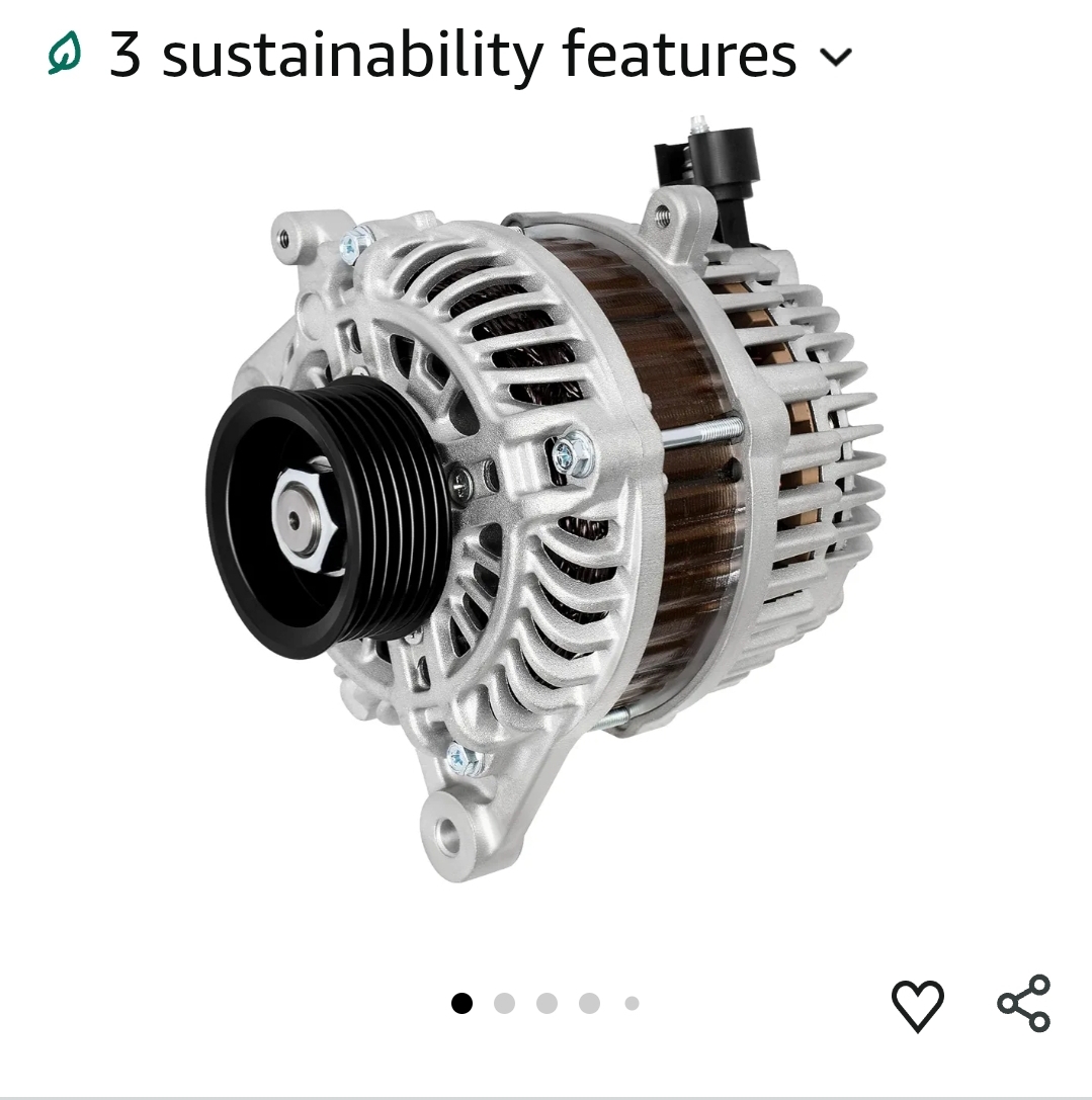 Alternator Fits for Acura ILX 2013 2014 2015 2.0L 2.0 /for Honda for Civic 2012 13 14 15 1.8L 1.8 HR-V 2016 1.8L 1.8-12V 95Amp CW S6 Pulley Class, Replace OE 11537
