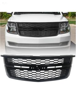 Front Bumper Grille for Chevy Tahoe Suburban 2015-2020, Black Honeycomb Upper Bumper Grill Direct Replacement