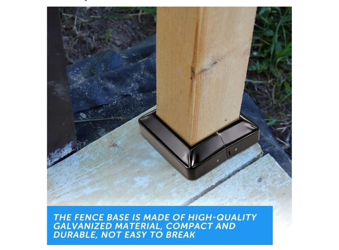 16 Pcs 4x4" Metal Post Skirt with Screw, Split Style Post Skirt Sleeves Base Cover, Porch Columns Wraps Glossy Black Base (Internal Size 3.5 x 3.5") - Image 8