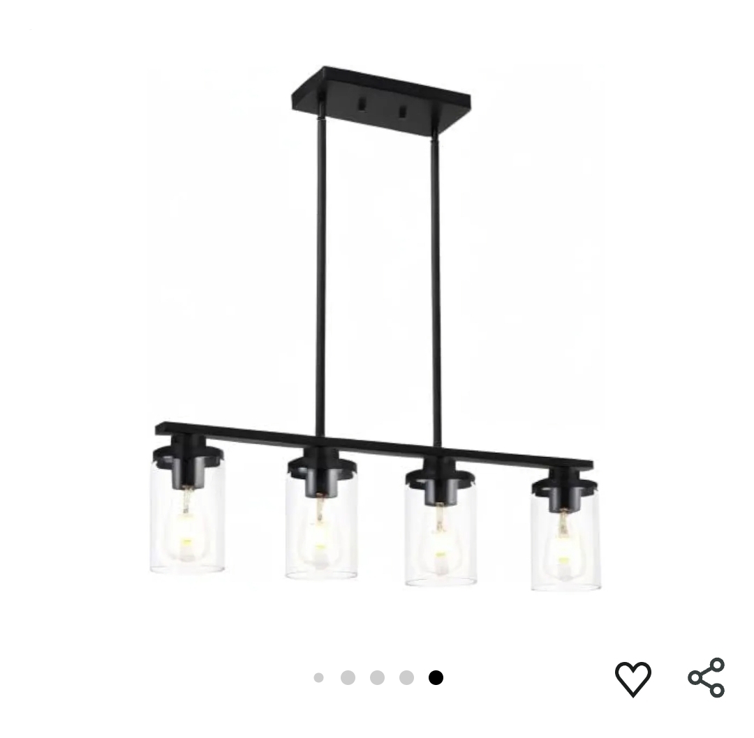 Modern Island Lights for Kitchen, Black Dining Room Light Fixtures, 4-Light Farmhouse Hanging Kitchen Pendant Lighting Over Table - Image 11