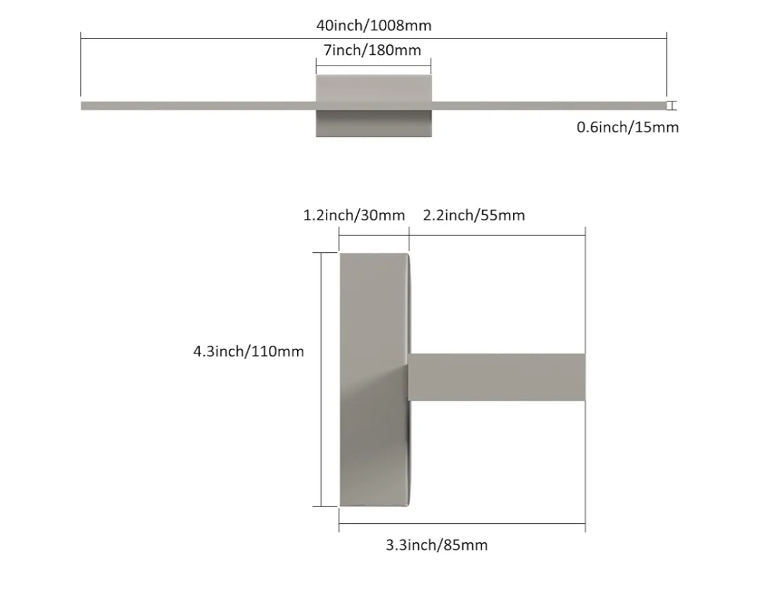 40" Brushed Nickel Vanity Light for Bathroom Metal Acrylic Modern LED Bathroom Light Fixtures Brushed Nickel - Image 7